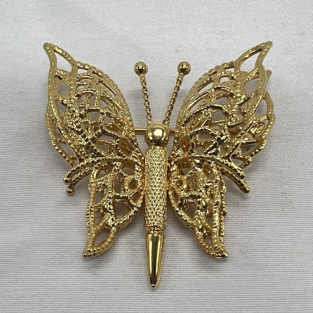 Monet • Vintage Gold Butterfly Brooch